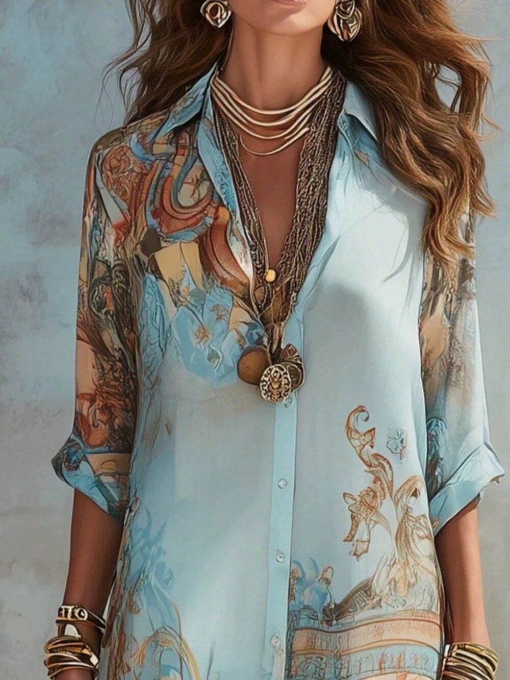 Casual Women's Plus Size Long maxi dress - Picture 4 of 4